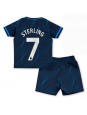 Otroški Nogometna dresi replika Chelsea Raheem Sterling #7 Gostujoči 2023-24 Kratek rokav (+ hlače)